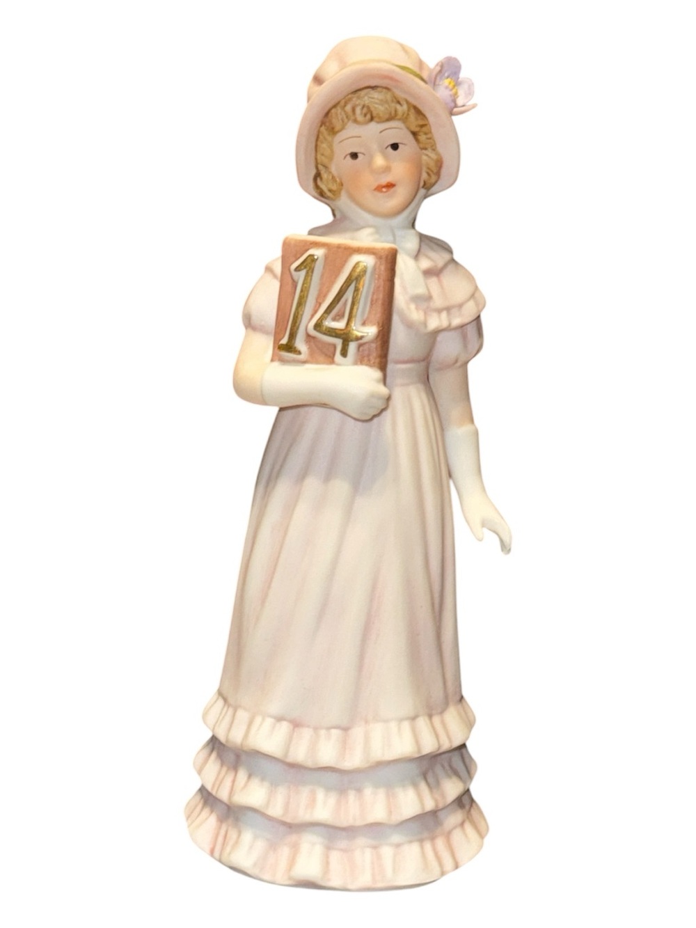 Enesco Ivory and Pink Porcelain Birthday Girl 14